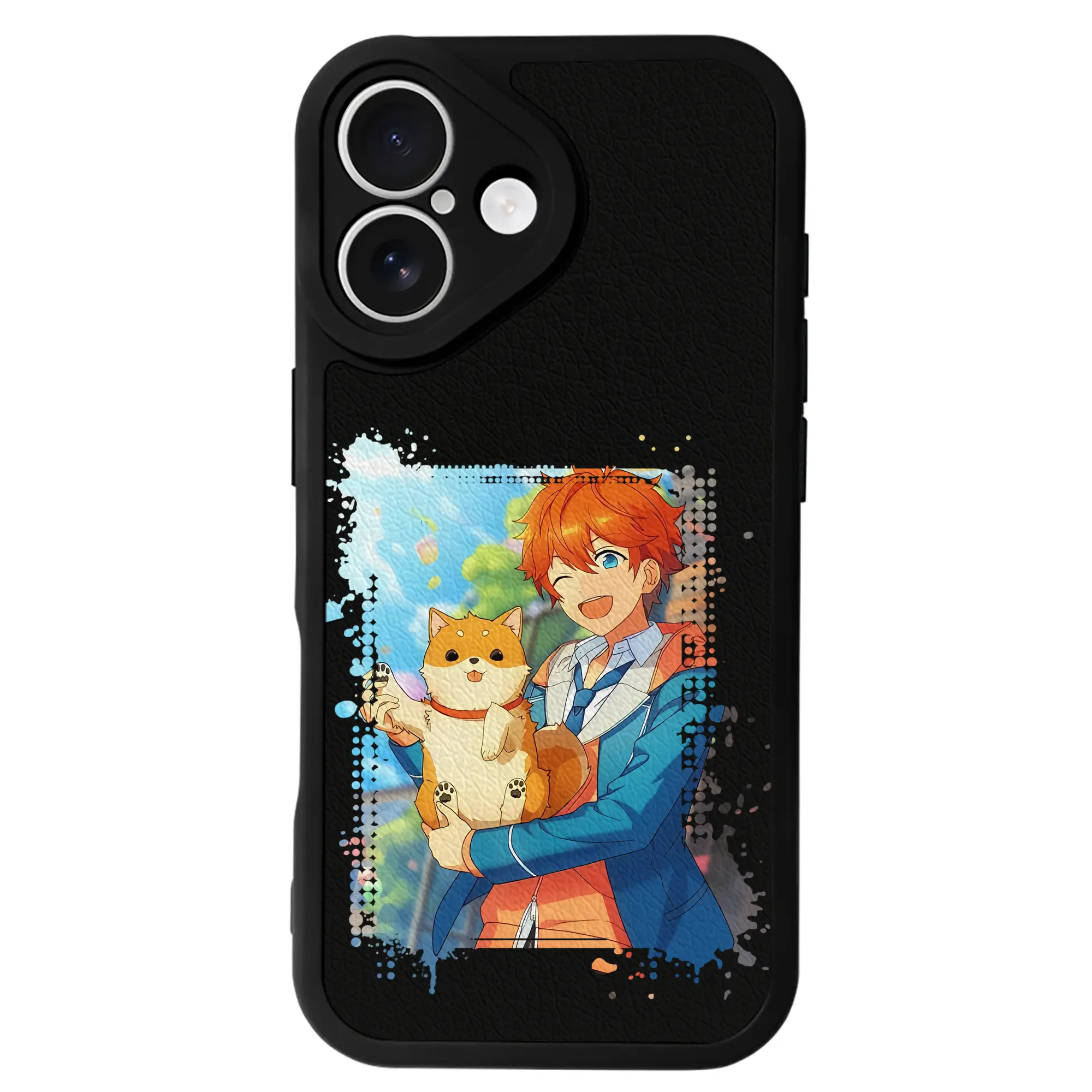 あんさん ぶる グッズ Trickstar 明星スバル - IPhone 16シリーズ対応 ・ シリコンスマホケース ・ レザー調 ・ 高精度フィット ・ 耐衝撃 ・ ワイヤレス充電対応 ・ 精密カット